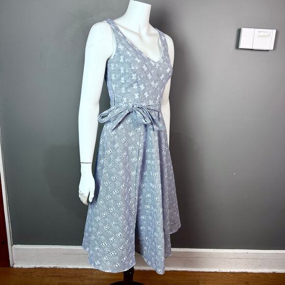 Sandro Ferrone dress IT 40 US small 4 Italy pinstripe seersucker old money‎ maxi - Picture 2 of 16